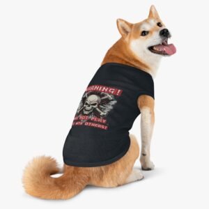 Skull Print Pet Tank Top Playful Warning Design Dog Apparel Cute Pet Shirt M-XL