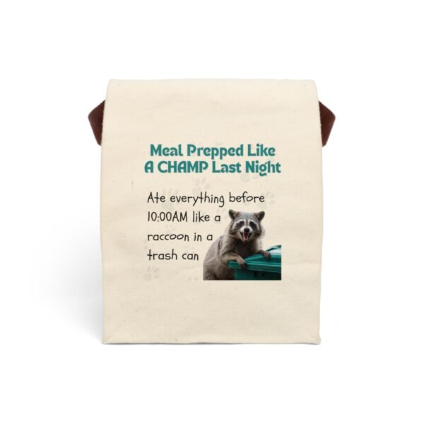 Funny Raccoon Lunch Bag Meal Prep Champ Eco-Friendly Tote for Work School Snack