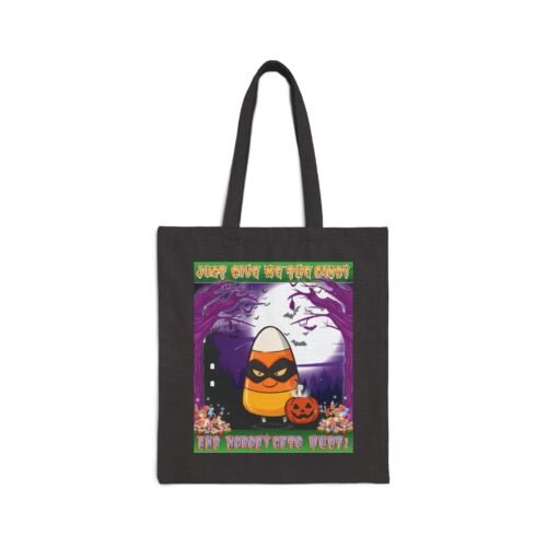 Halloween Tote Bag Trick or Treat Candy Corn Funny Reusable Shopping Bag Eco