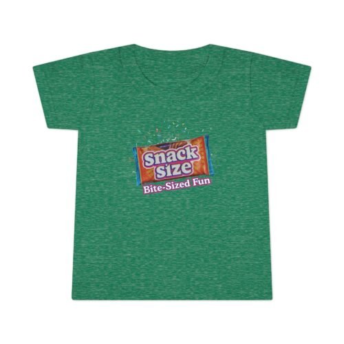Toddler T-shirt - Snack Size Candy Bar Tee for Kids, Bite-Sized Fun Design, - Heather Irish Green, 6T