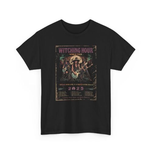 Witching Hour World Tour 2025 T-Shirt | Vintage Witch Band Tee | Gothic Halloween Concert Shirt | Spooky Rock Graphic Tee
